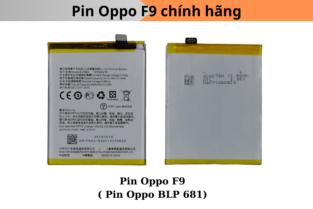 Pin Oppo F9 chính hãng