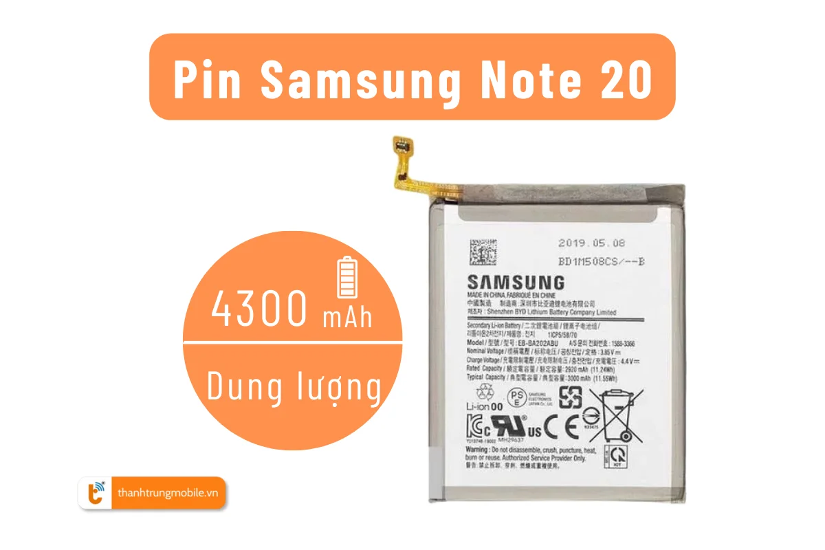 Pin Samsung Note 20